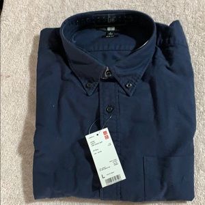 Uniqlo Men’s Oxford Button Down - Navy/Large